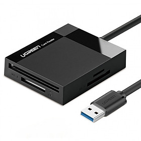 Đầu đọc thẻ USB3.0 hỗ trợ thẻ TF/SD/CF/MS dài 0.5m UGREEN 30231 - Hàng chính hãng
