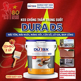 Mua  Hàng Chính Hãng - BH 2 Năm Keo chống thấm DURAX trong suốt - Chống thấm nền gạch  gỗ công nghiệp(DUARX trong suốt 5 kg)