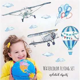 Decal trang trí tường - Bầu Trời WATERCOLOR