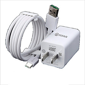 Bộ Adapter Sạc Kèm Cáp Sạc Nhanh VOOC 4.0 Cổng Type C - TITAN CB10 - Hàng Chính Hãng