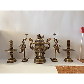 Mua Bộ đỉnh ngũ sự cao 50cm rồng nổi tinh tế