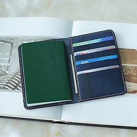 Passport bao da kèm ngăn đựng thẻ - Da bò nhập khẩu - Đồ da Handmade DTV120