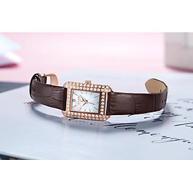 Đồng hồ nữ Julius Star Hàn Quốc JS-046 mặt chữ nhật viền đính đá