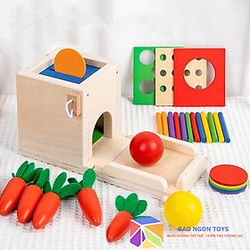 Hộp thả bóng montessori đa chức năng giúp bé phát triển vận động tinh đồ