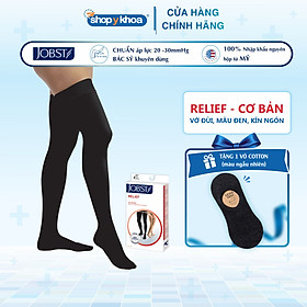 Vớ Y Khoa JOBST Relief - Vớ Đùi, Màu Đen, Kín Ngón, Dòng Cơ Bản, Áp Lực 20-30mmHg, 2 Chiếc (Tất Y Khoa)