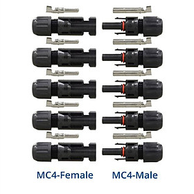 5 Pairs Portable Waterproof Male/Female Pin Connector Photovoltaic Module Solar Panel Connector