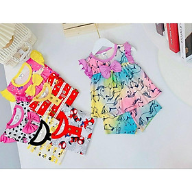 Đồ bộ bé gái, bộ tay cánh tiền cho bé gái size 5-18kg chất cotton mềm mịn mát