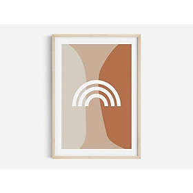 Tranh treo tường | Tranh nghệ thuật trừu tượng - Burnt Orange Rainbow Print, Abstract Art, Boho Print 004