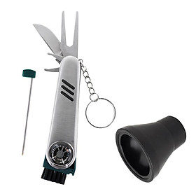 Multifunctional Stainless Steel Multi Golf /Cleat/Cleaner/Marker Tool with Key  Rubber Golf Ball Pick Suction Cup Golf Accessory