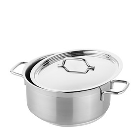 Nồi inox 304 đáy 3 lớp cao cấp hiệu berndorf sandrik - low casserole with lid