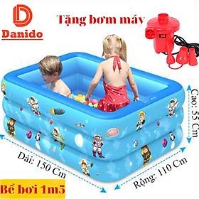 Mua Bể bơi phao 3 tầng cho bé  Bể bơi trẻ em cao cấp hình chữ nhật hai loại 3 tầng và 2 tầng kích thước 1m2  1m3  1m5  1m8  2m1  Bể bơi phao di động 3 tầng cho trẻ chính hãng D Danido