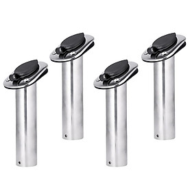 4Pcs Stainless Steel Kayak Marine Boat Fishing Rod Holder 30 Degree Bracket