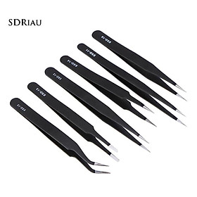 【Ready Stock】6Pcs Anti-Static Carbon Steel Maintenance Repair Safe Tweezers Durable Tool Set