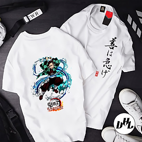 Áo thun trắng Anime, Manga Thanh g diệt quỷ Tanjiro 07, Unisex Nam Nữ có Size áo từ 25-95kg