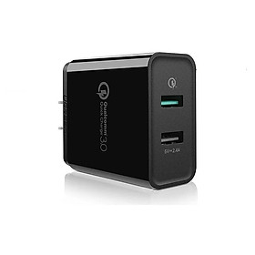 Bộ sạc nhanh 30W 2 cổng Usb   Dual Qc3.1 + 2.4A Usb Charger Sạc Nhanh 3.0 màu trắng UGREEN 30599CD132 Hàng chính hãng