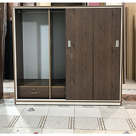 Mua Tủ áo mở lùa ngang 1m6 x Cao 1m85 x Sâu 50 cm (nâu gỗ)