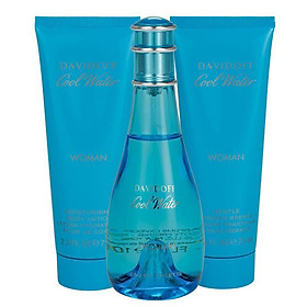 Davidoff Cool Water for Women 3 Piece Set - 100ml Eau de Toilette/ Shower Gel and Body Lotion