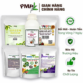 Bộ trừ bệnh vi sinh, sinh học PMP cho cà chua bạch tuộc - Killpa, Trichoderma, Biomic, Green Neem, Giấm gỗ Apy, Mật rỉ đường