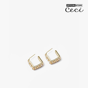 CECI - Khuyên tai nữ khung hình vuông đính đá sang trọng CC1-07000100