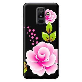 Ốp lưng cho Samsung Galaxy A6 Plus 2018 nền đen hoa hồng 1 - Hàng chính hãng