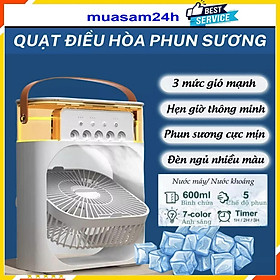 Mua Quạt Hơi Nước Mini  Quạt Phun Sương Mini  Quạt Để Bàn 3 Chế Độ Tích Hợp Đèn Led Và Hẹn Giờ Sử Dụng  Màu Ngẫu Nhiên - Hàng Chính Hãng