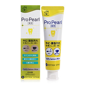 Kem đánh răng ngọc trai vị bạc hà chanh muối Nippon Zettoc Toothpaste ProPearl Lemon Mint 100g(ZS)