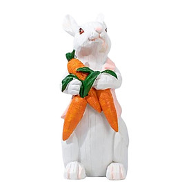 Easter Rabbit Statue Bunny Figurine Ornament for Bookcase Festival Decor
