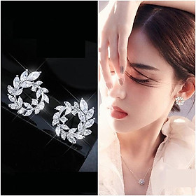 BÔNG TAI NỮ LÁ TRÒN BẠC 925 TRANG SỨC CAO CẤP NO.93 HOA TAI NỮ ĐẸP HT18
