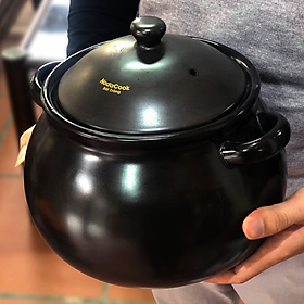 Nồi đất tráng men NodaCook cỡ 5 lít (Đen) - Dùng trên Bếp gas / Bếp hồng ngoại / Bếp than củi