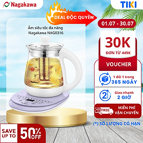 Ấm siêu tốc thủy tinh đa năng Nagakawa NAG0316 (1.8 Lít) - Hàng chính hãng