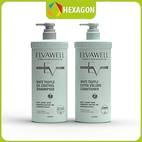 Dầu gội xả giảm rụng tóc sạch dầu bết Elvawell - 1000ml (Màu xanh)