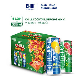 [VOUCHER 50%] Thùng 6 lon Chill Cocktail Strong mix vị Bưởi Vodka & Chanh Tequila (330ml/lon)