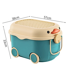 Mua Thùng đựng đồ chơi cho bé  KAVY NO.8809 hình con vịt có bánh xe  tay cầm nắp thùng xếp lego có thể đựng quần áo  sách vở