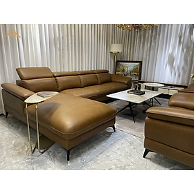 Mua Combo ghế sofa góc L 100% da bò Italy Juno sofa màu nâu – SFLCT08 3m3 x 1m9 hàng cao cấp chuẩn da bò nhập khẩu Ý