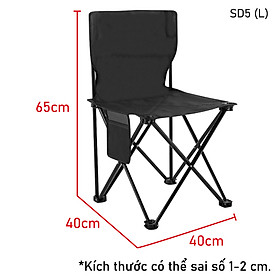 BG Ghế cắm trại model SD3 - SD5, câu cá,dã ngoại, du lịch, có thể gập lại, có túi ghế cắm trại ( hàng nhập khẩu) - SD5 - BLACK - L