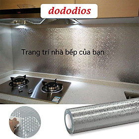 Giấy bạc dán bếp cách nhiệt dododios Cuộn decal dán tường nhà bếp chống thấm bền đẹp (1 cuộn kích thước 2mx60cm, 3mx60cm), Cuộn 3 Mét Decal Giấy Dán Bếp Tráng Nhôm Cách Nhiệt Chính Hãng dododios