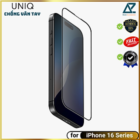 Miếng Dán Cường Lực Nhám Chống Vân Tay Kèm Khung Dán UNIQ OPTIX MATTE cho iphone 17/ 17 air/ 17 pro/ 17 pro max/ iPhone 16 /16 Plus/ 16 Pro/ iPhone 16 ProMax_ Hàng Chính Hãng