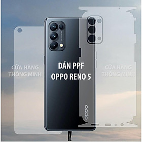Mua Tấm dán dành cho Oppo Reno 5/Oppo Reno 5 5G dán PPF mặt trước  dán mặt sau  dán màn hình  dán mặt lưng Full viền chuẩn