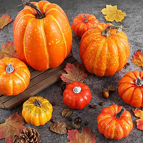 8x Artificial Pumpkins Autumn Simulation Pumpkins Foam Pumpkins for Halloween Decoration