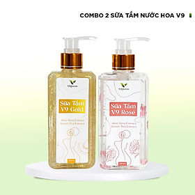 Bộ 2 Chai Sữa Tắm Trắng Da V9Queen, Hương Nước Hoa Dịu Mát 400ml