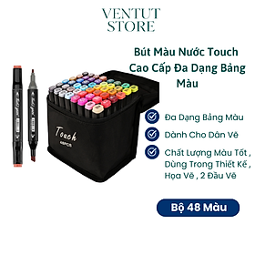 Hộp Bút Màu Touch 48 Món Chuyên Nghiệp Cao Cấp Kèm Túi Vải - Họa Cụ Tô Màu Dạ Vẽ Tranh Manga Anime Thiết Kế Thời Trang