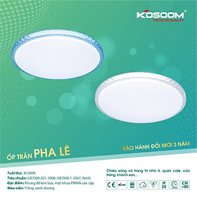 Mua Đèn led ốp trần 36W Pha Lê 3 chế độ viền xanh/trắng