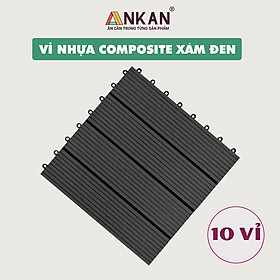 Mua Vỉ Gỗ Nhựa Ngoài Trời Composite Màu Xanh Đậm 4 Thanh Cao Cấp Lót Ban Công  Sân Vườn  Nhà Tắm - Độ bền lên đến 10 năm  Chống Nước  Côn Trùng Gây Hại - Hàng Chính Hãng (Combo 10 Vỉ)