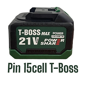 pin khoan siết ốc 15 cell t-boss chân pin phổ thông