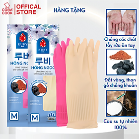 Mua  Hàng Tặng  Bộ 2 Đôi Găng Tay Cao Su Ruby Size M-37cm