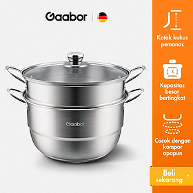 Mua Bộ nồi hấp 2 tầng inox 304 GS-S28AZpro dùng cho bếp ga  bếp từ  bếp hồng ngoại  nắp kính thủy tinh - Hàng chính hãng