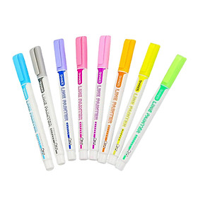 Double Line Outline Pens, 8Pcs Self-Outline Metallic Markers Glitter Writing Drawing Doodle Pens for Christmas Card, Birthday Greeting, Scrap Booking
