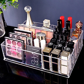 Mua Khay Đựng Phấn 6 Ngăn Kèm 18 Ô Đựng Son Mica Trong Suốt Tặng Kèm Nạ Nén