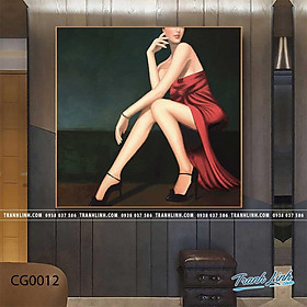 Bộ tranh Canvas treo tường trang trí phòng khách Cô Gái CG0012