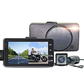 Camera Hành Trình Dành Cho Xe Máy Kèm 2 Camera Sau Chống Nước Cao Cấp MT208 AZONE